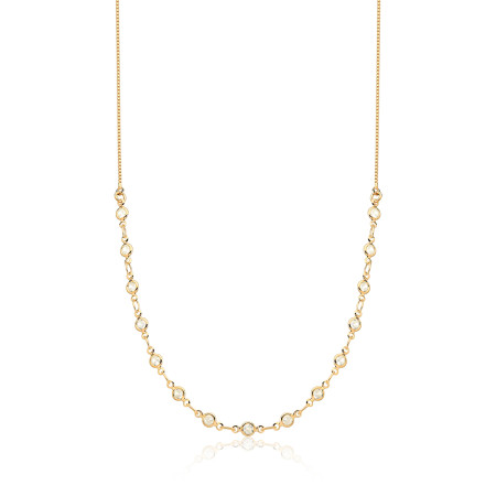 Choker Veneziana Zircônias Folheado a Ouro 18k 