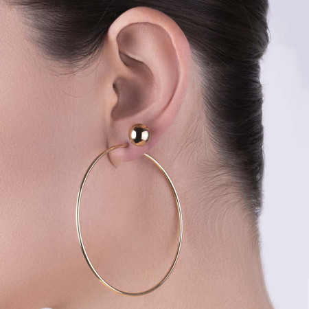 Brinco Fixo Bola 9mm Folheado a Ouro 18k