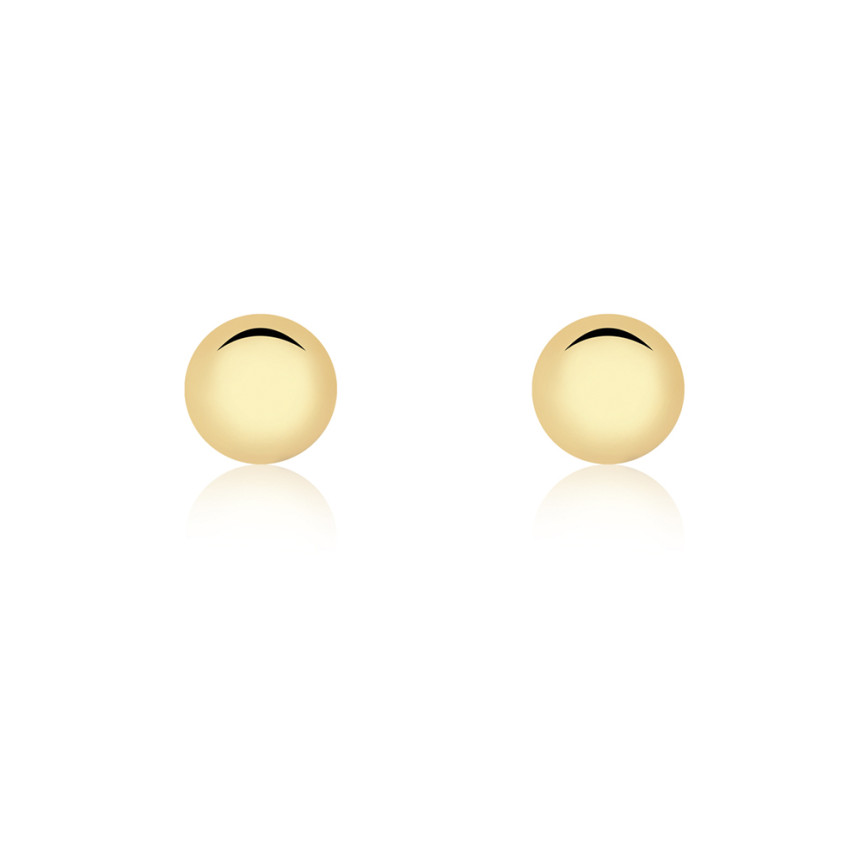 Brinco Fixo Bola 9mm Folheado a Ouro 18k