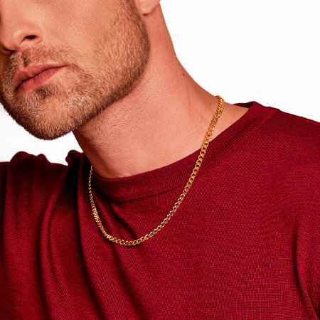 Corrente Grumet 50cm (5mm) Folheada a Ouro 18k