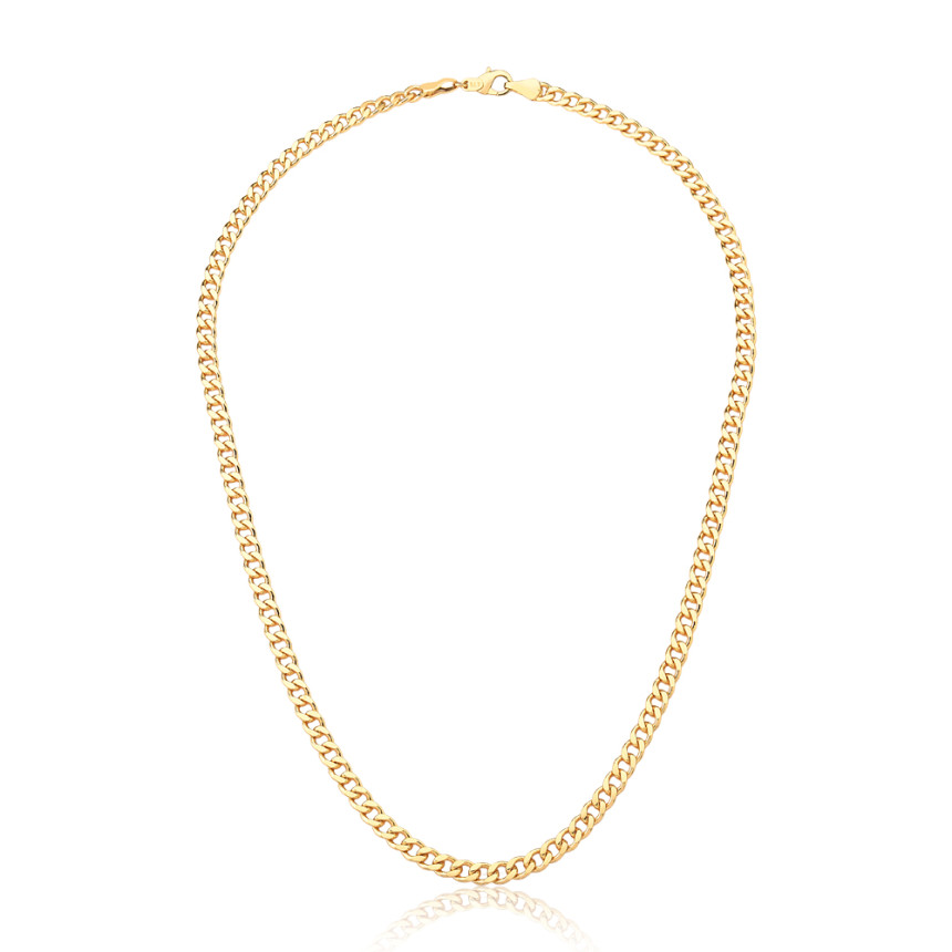 Corrente Grumet 50cm (5mm) Folheada a Ouro 18k