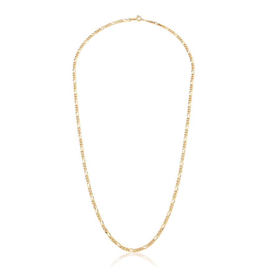 Corrente 3x1 60cm (3mm) Folheada a Ouro 18k