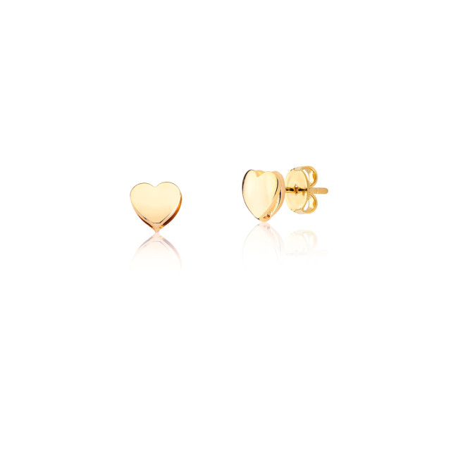 Conjunto Coração Liso Folheado a Ouro 18K