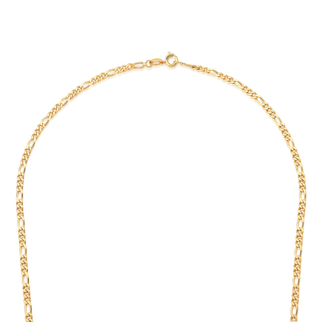Corrente 3x1 3mm 45cm (Curta) Folheada a Ouro 18k
