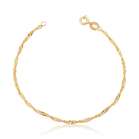 Pulseira Singapura 18cm Folheada a Ouro 18k 