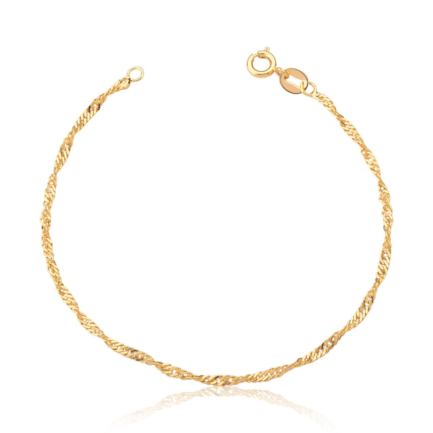 Pulseira Singapura 18cm Folheada a Ouro 18k 