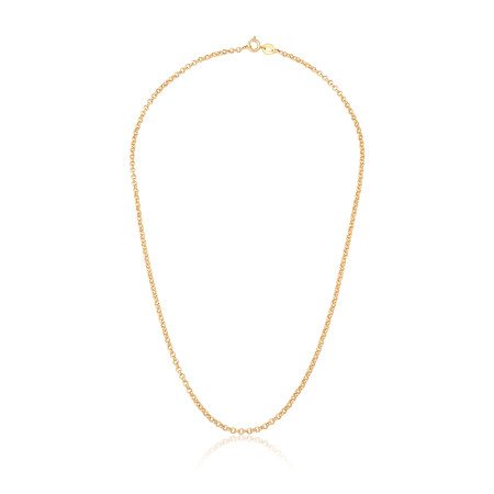 Corrente Elo Português 45cm Folheada a Ouro 18k