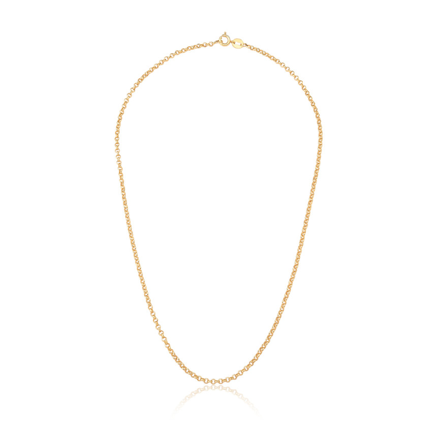 Corrente Elo Português 45cm Folheada a Ouro 18k