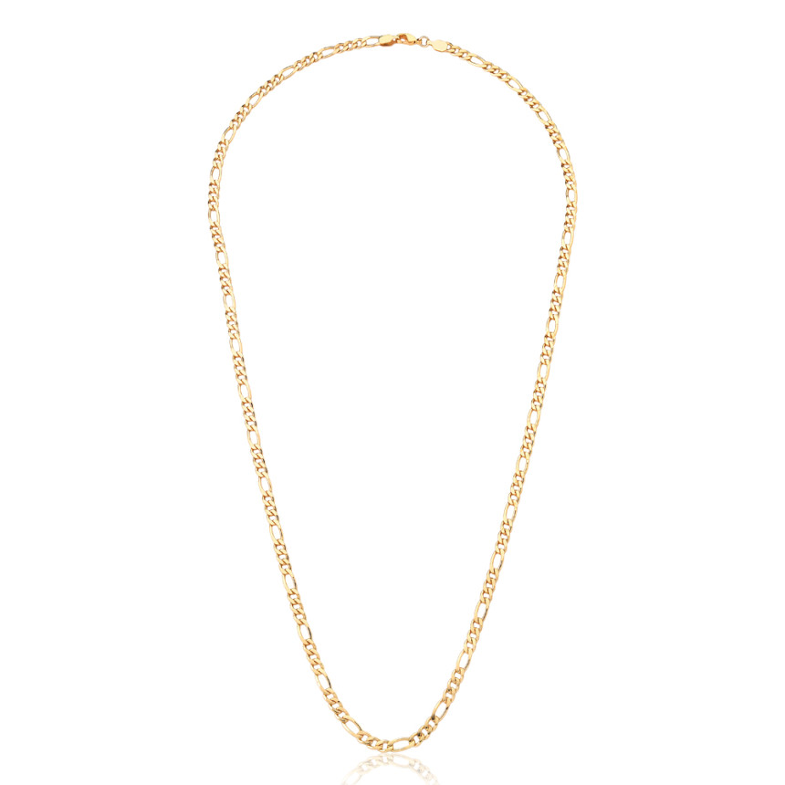 Corrente 3x1 60cm (4mm) Folheada a Ouro 18k