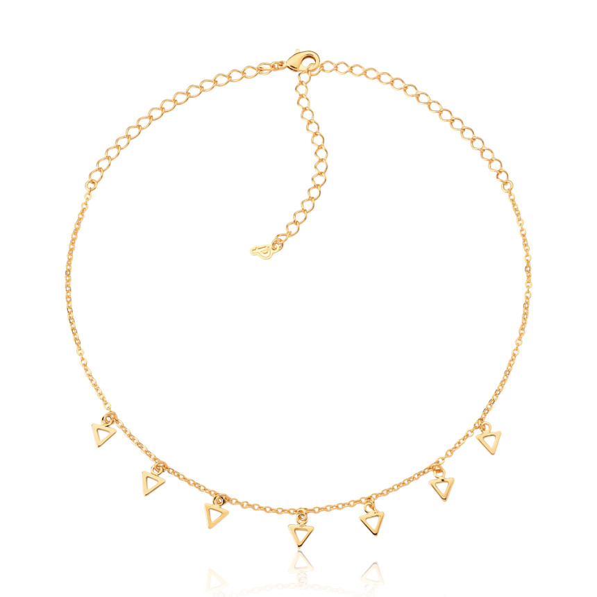 Choker Infantil Triângulos Folheado a Ouro 18k