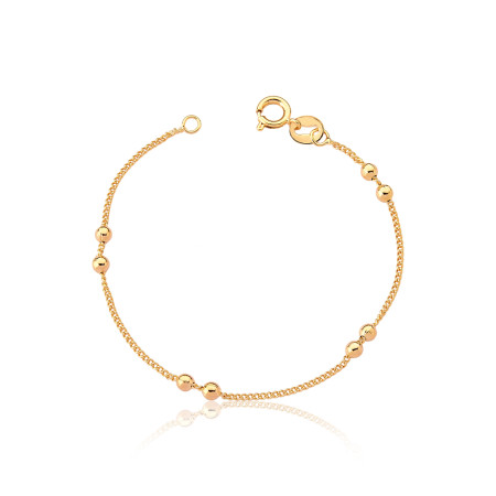 Pulseira Infantil Grumezinha c/ Bolinhas Folheado a Ouro 18k