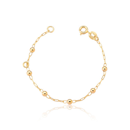 Pulseira Infantil Cartier c/ Bolinhas Folheado a Ouro 18k