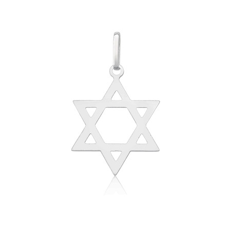 Pingente Prata Estrela de Davi Lisa "G"