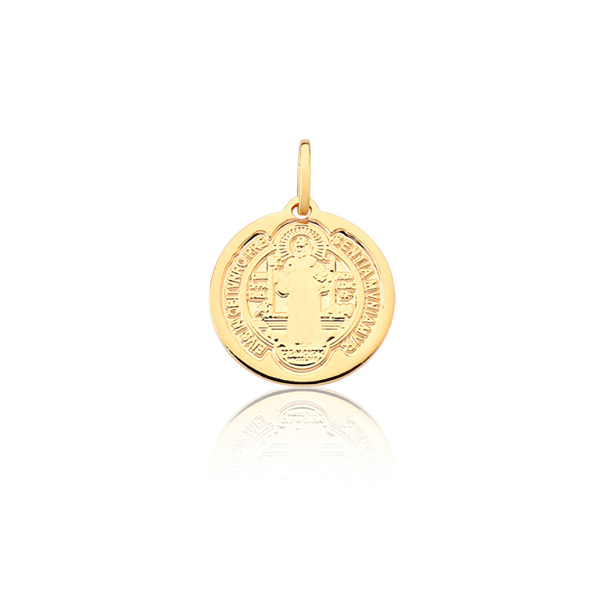 Pingente São Bento Medalha 1,5cm Folheado a Ouro 18k