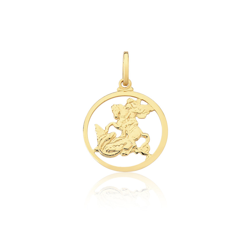 Pingente São Jorge Folheado a Ouro 18k