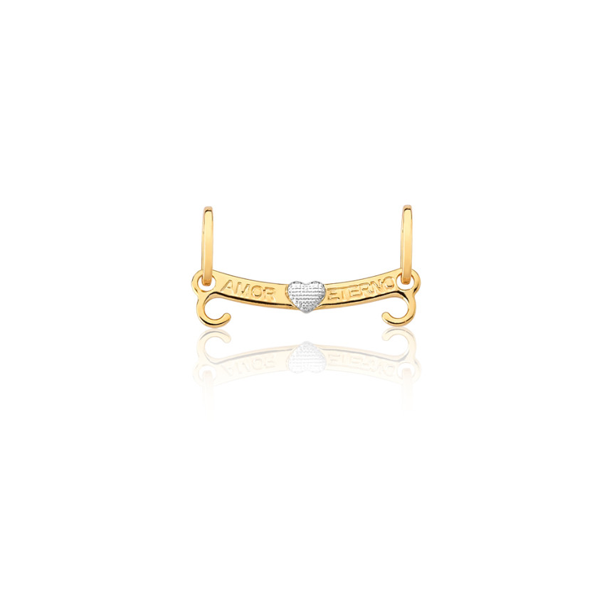 Pingente Canga Amor Eterno p/ Dois Pingentes Folheado a Ouro 18k