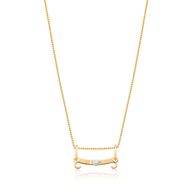 Pingente Canga Amor Eterno p/ Dois Pingentes Folheado a Ouro 18k