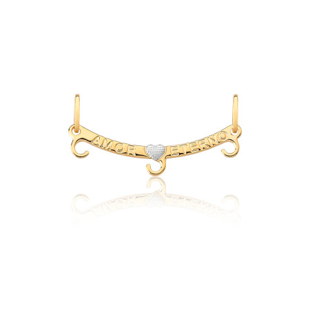 Pingente Canga Amor Eterno p/ Três Pingentes Folheado a Ouro 18k