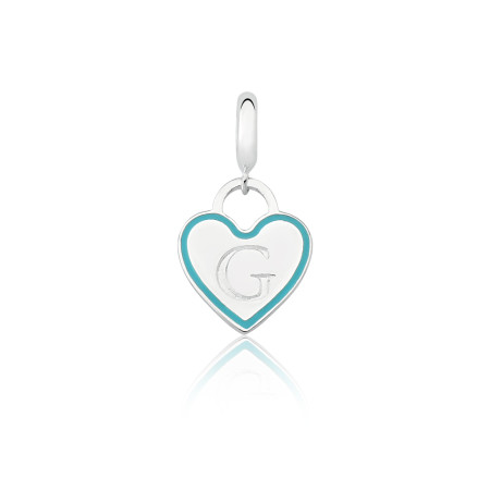 Berloque Prata You Argola Coração Letra G