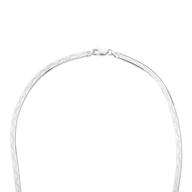 Corrente Prata Fita Lisa Onda 50cm (3mm)
