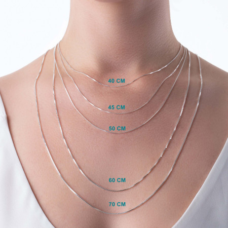 Corrente Prata Veneziana 40cm + 5cm de Extensor