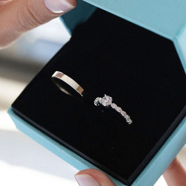 Aliança de Compromisso Prata Lisa Quadrada / 3mm (Valor da unidade)