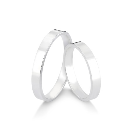 Aliança de Compromisso Prata Lisa Quadrada / 3mm (Valor da unidade)