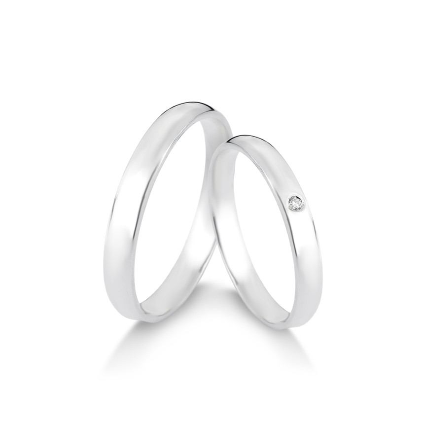 Aliança de Compromisso Prata Lisa COM ou SEM Pedra / 3mm (Valor da unidade)