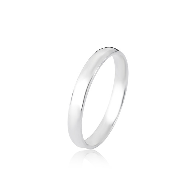 Aliança de Compromisso Prata Lisa COM ou SEM Pedra / 3mm (Valor da unidade)
