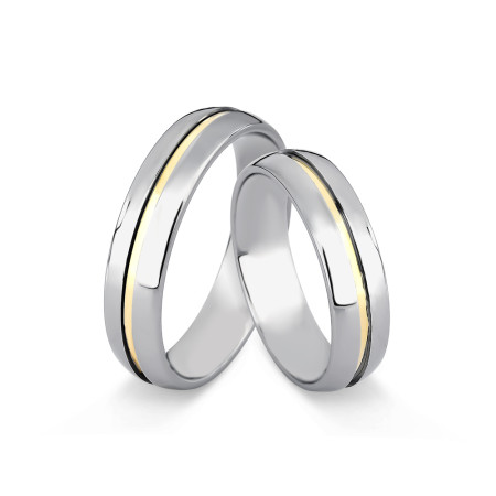 Aliança de Compromisso Aço c/ Filete Ouro / 5mm (Valor da unidade)