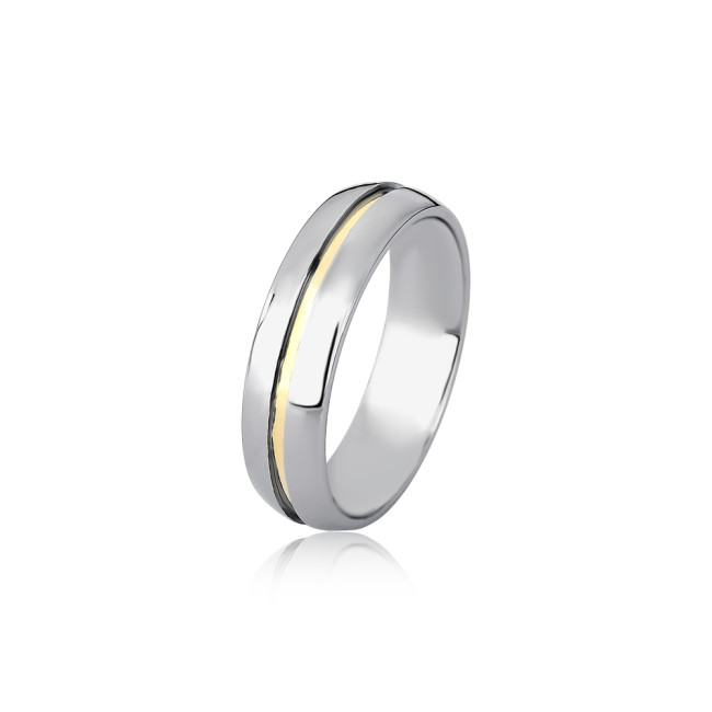 Aliança de Compromisso Aço c/ Filete Ouro / 5mm (Valor da unidade)