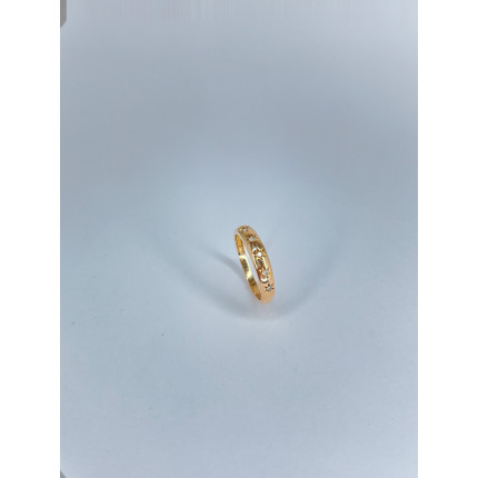 Anel com Diamantes em Ouro Rose