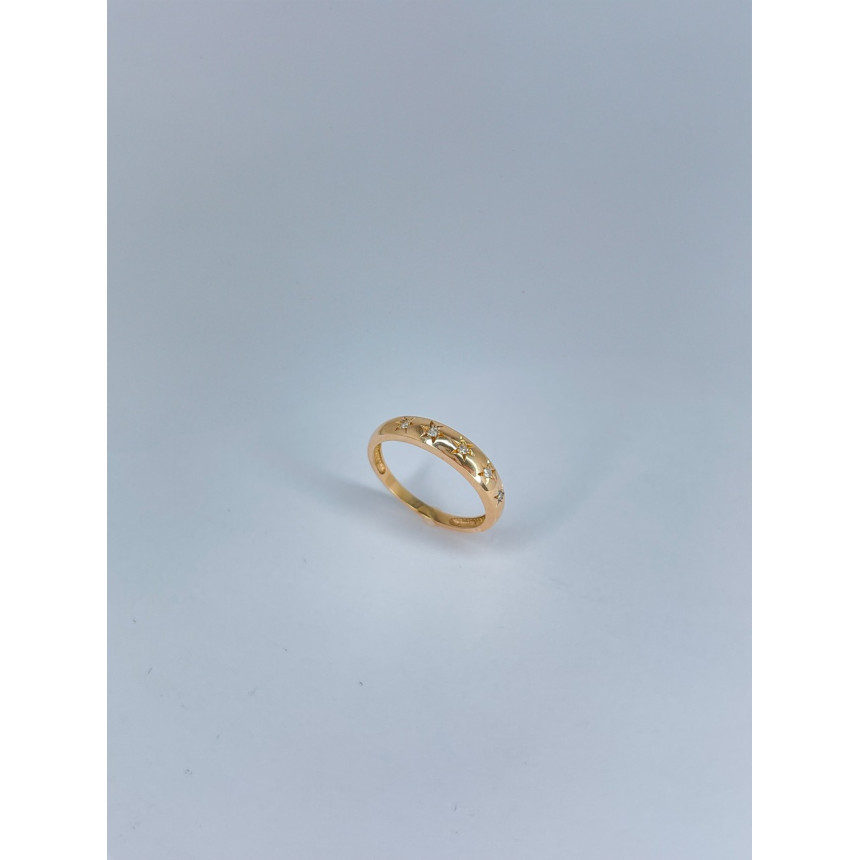 Anel com Diamantes em Ouro Rose