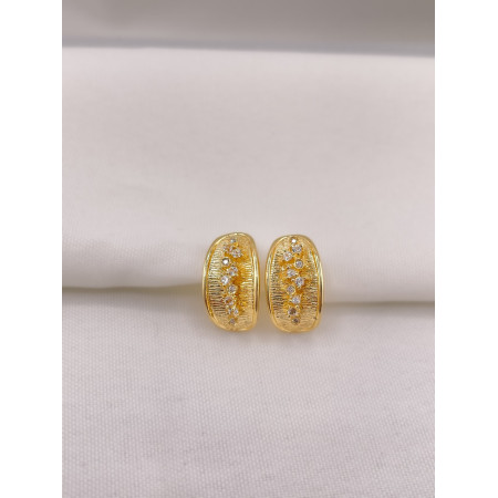 Brincos Acetinado e Polido com Diamantes