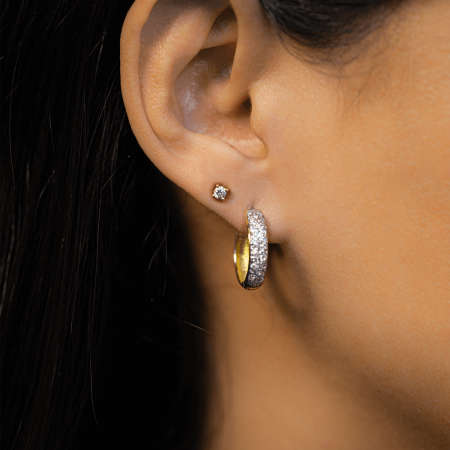 Brincos Argola com Diamantes