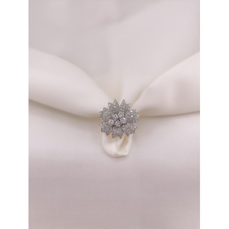 Anel Flor com Diamantes