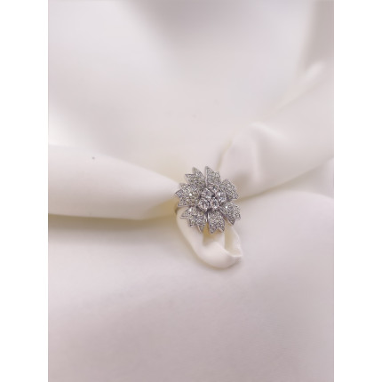 Anel Flor com Diamantes