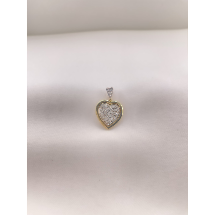 Pingente Coração Com Diamantes