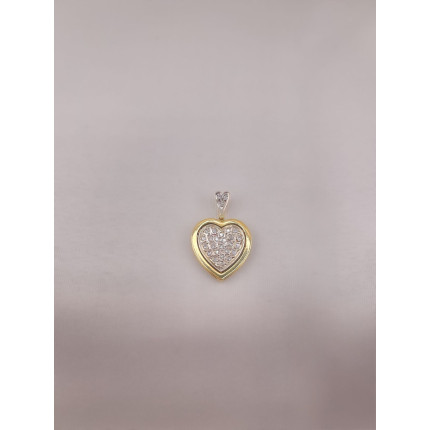 Pingente Coração Com Diamantes