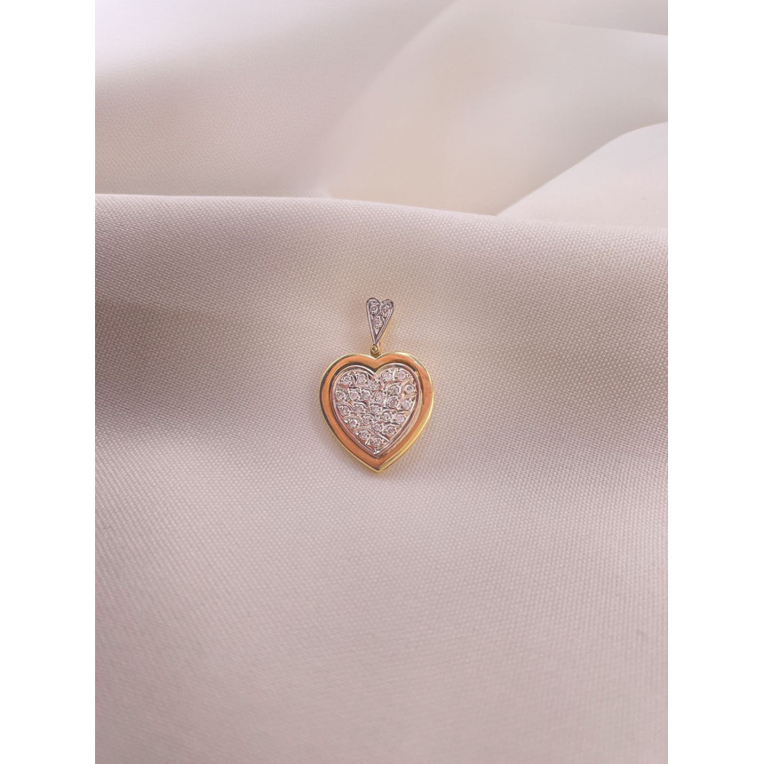 Pingente Coração Com Diamantes
