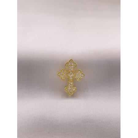 Pingente Cruz Malta com Diamantes