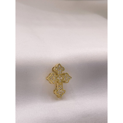 Pingente Cruz Malta com Diamantes