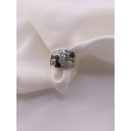 Anel Diamantes Brancos e Negros