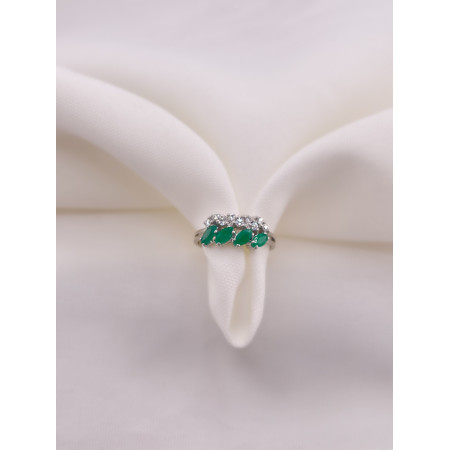 Anel Esmeraldas e Diamantes