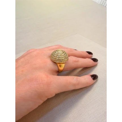 Anel Mandala com Diamantes