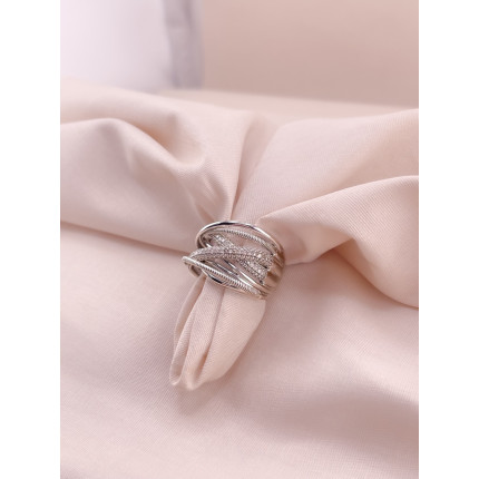Anel Orbital com Diamantes