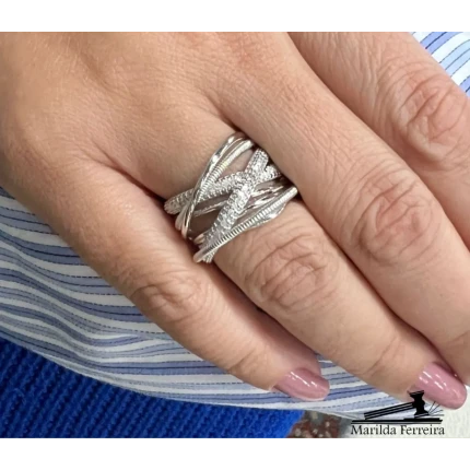 Anel Orbital com Diamantes