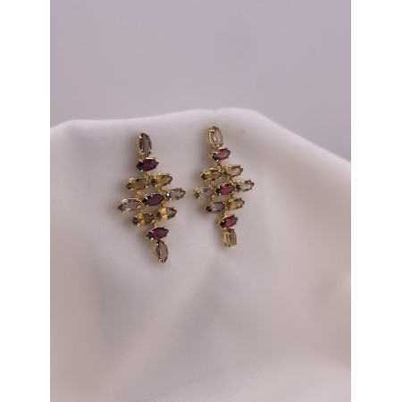 Brincos Topázio Fume e Granada