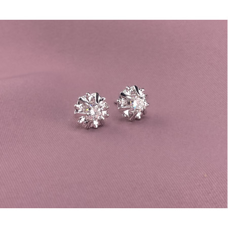 Brincos Cálice Espelhado Diamantes