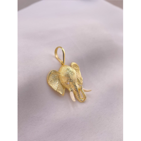 Pingente Elefante com Diamantes e Marfim